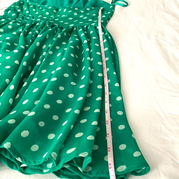 Green Polka Dot Halter Dress - Picture 8 of 8